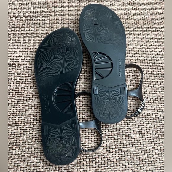 Sperry Black Jelly Sandals with Multicolor Butterfly Accent Size 8 - Picture 5 of 7